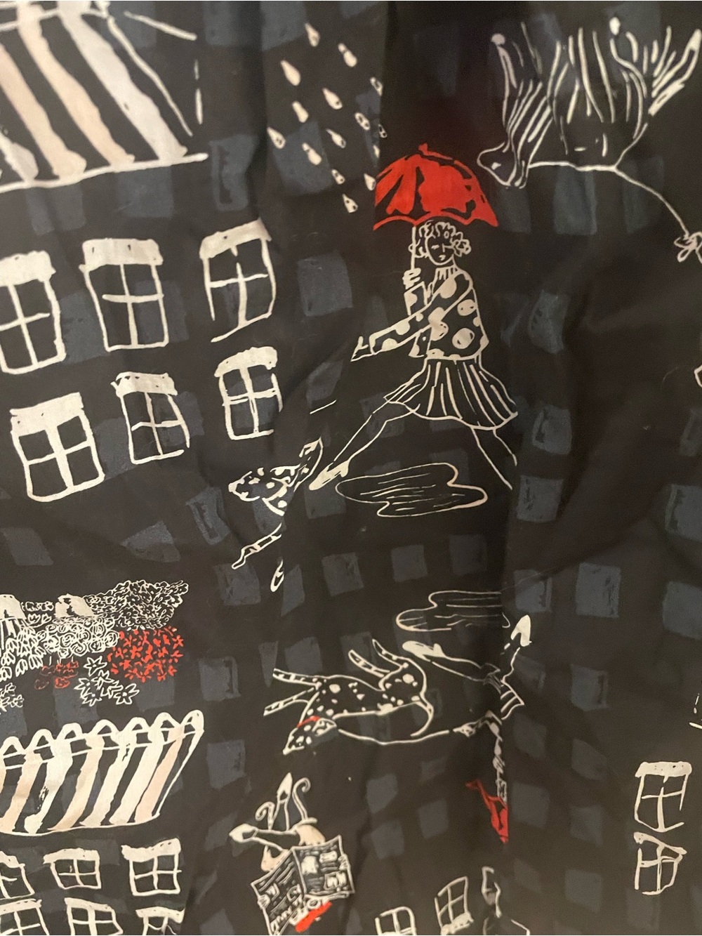 ModCloth Parisian Print Women's Dress - Red & White Accents - Picture 4 of 6
